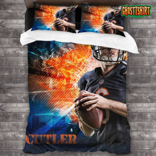 Machine Washable Chicago Bears Logo Bedding Set