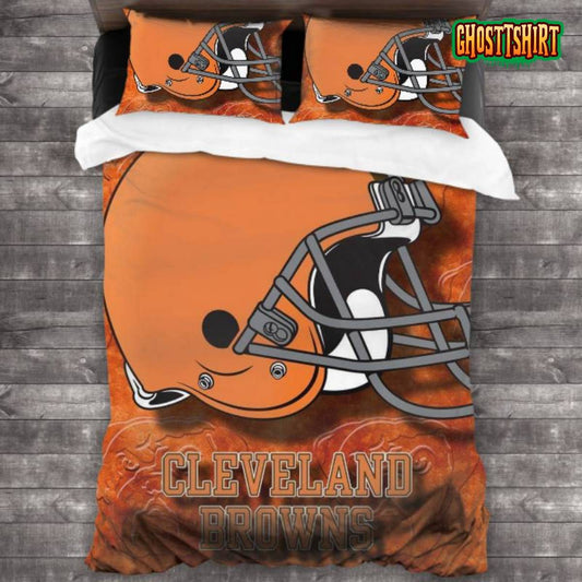 Machine Washable Cleveland Browns Logo Bedding Set