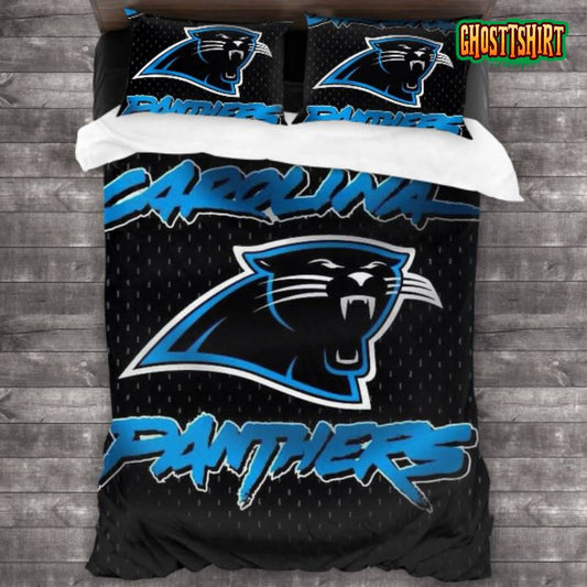 Machine Washable NFL Carolina Panthers Logo Bedding Set
