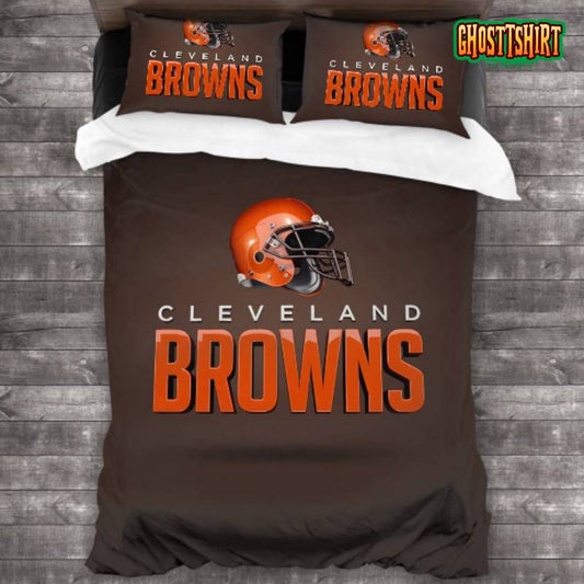 Machine Washable NFL Cleveland Browns Logo Bedding Set