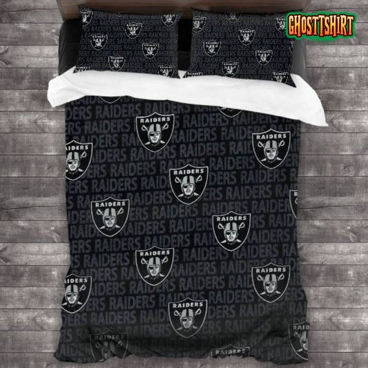 Machine Washable NFL Las Vegas Raiders Logo Bedding Set
