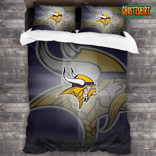 Machine Washable NFL Minnesota Vikings Logo Bedding Set
