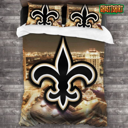 Machine Washable NFL New Orleans Saints Logo Bedding Set