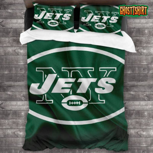 Machine Washable NFL New York Jets Logo Bedding Set
