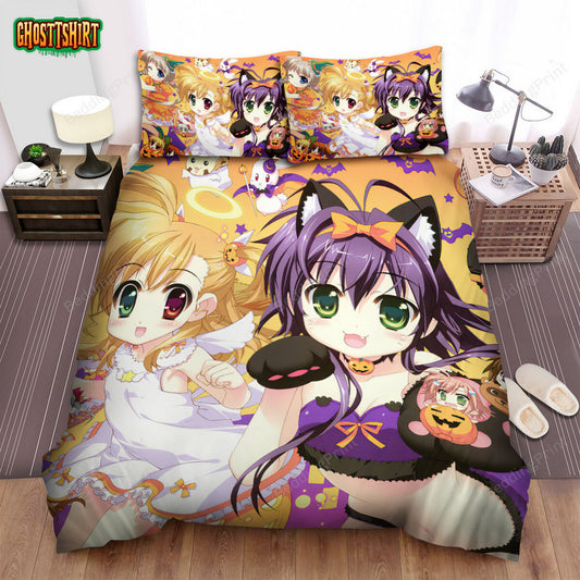 Magical Girl Lyrical Nanoha Happy Halloween Artwork Bed Sheets Spread Duvet Cover Bedding Set