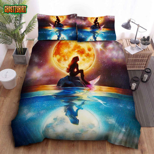 Mermaid Reflection On The Water Bed Sheets Duvet Cover Bedding Set