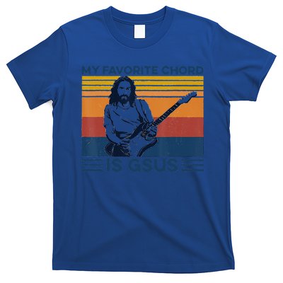 My Favorite Chord Is Gsus Jesus Playing Guitar Vintage Gift T-Shirt