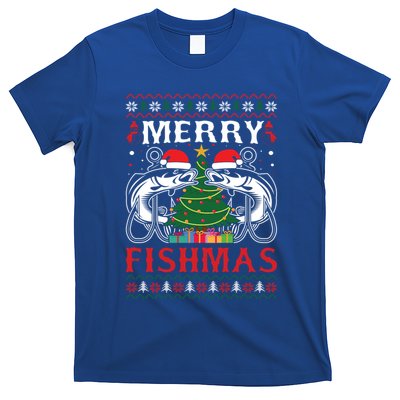 Merry Fishmas Funny Fishing Christmas Pajama Fishers Gift T-Shirt