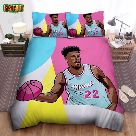 Miami Heat Jimmy Butler Drawing Bed Sheet Spread Comforter Duvet Cover Bedding Set