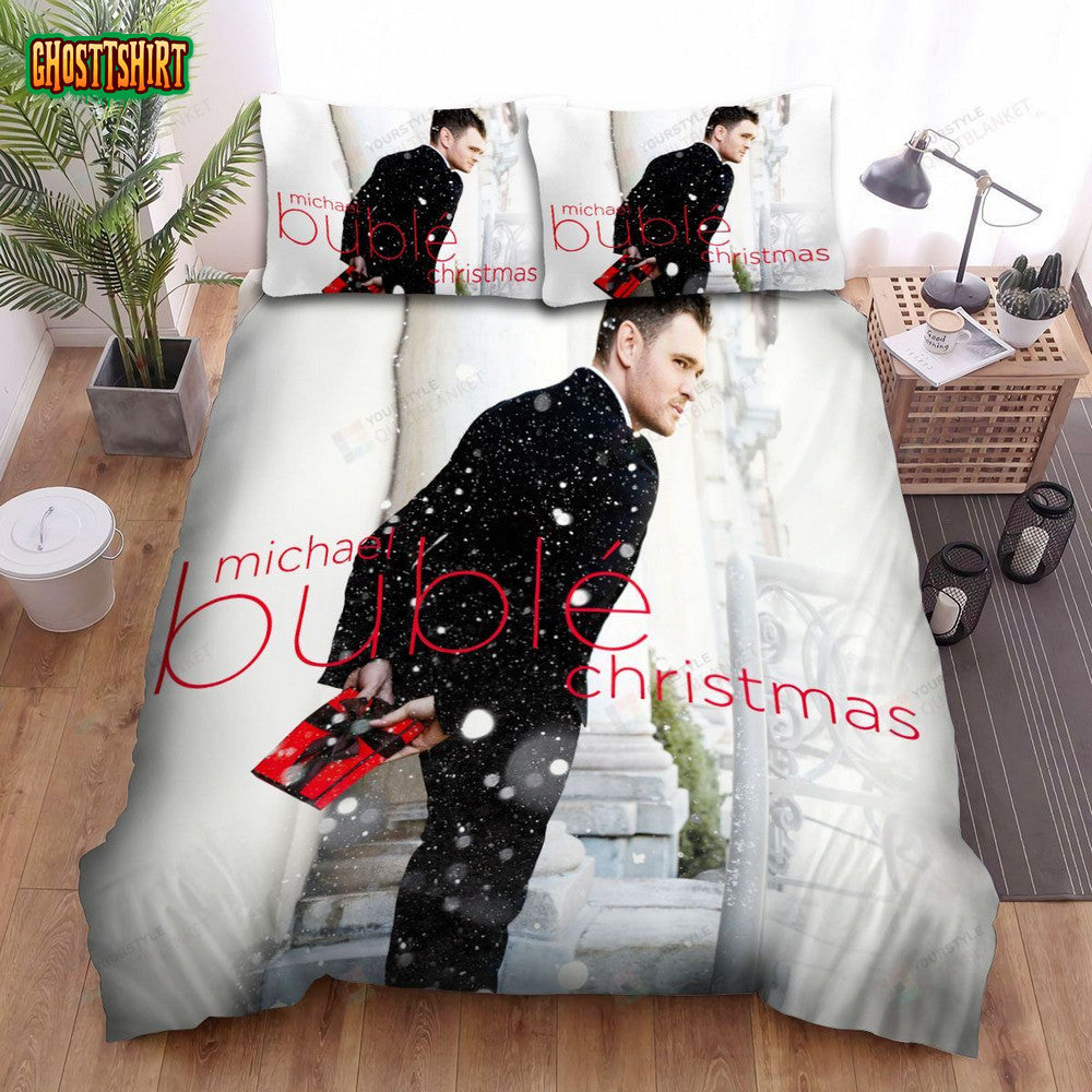 Michael Buble Christmas Album Cover Bed Sheets Spread Comforter Duvet Cover Bedding Set