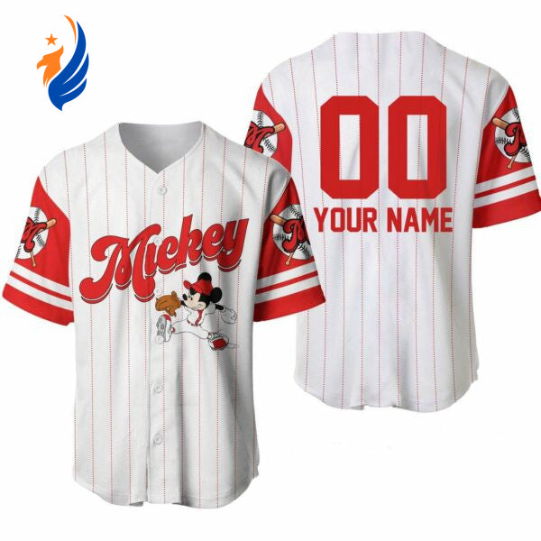 Mickey Mouse Disney Cartoon Personalized Baseball Jersey: Perfect Gift For Disney Lovers! - Bafud
