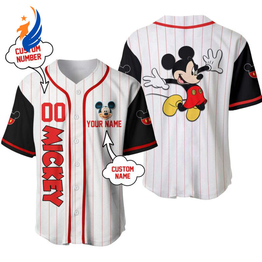 Custom Mickey Mouse Disney Baseball Jersey - Personalized and Unique Design - Bafud