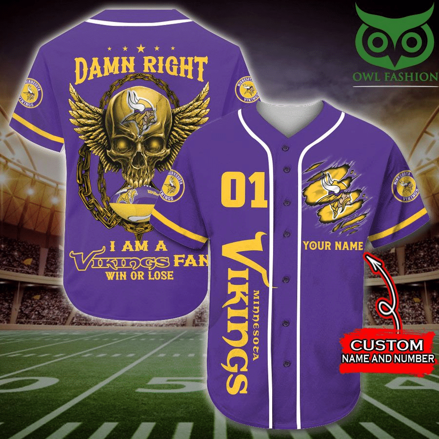 Minnesota Vikings Personalized Baseball Jersey Fan Gifts - lylyprint.com