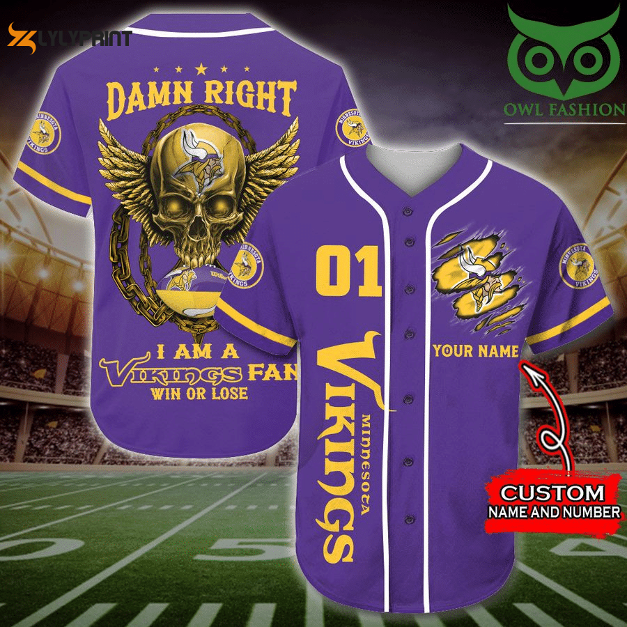 Minnesota Vikings Personalized Baseball Jersey Fan Gifts - lylyprint.com