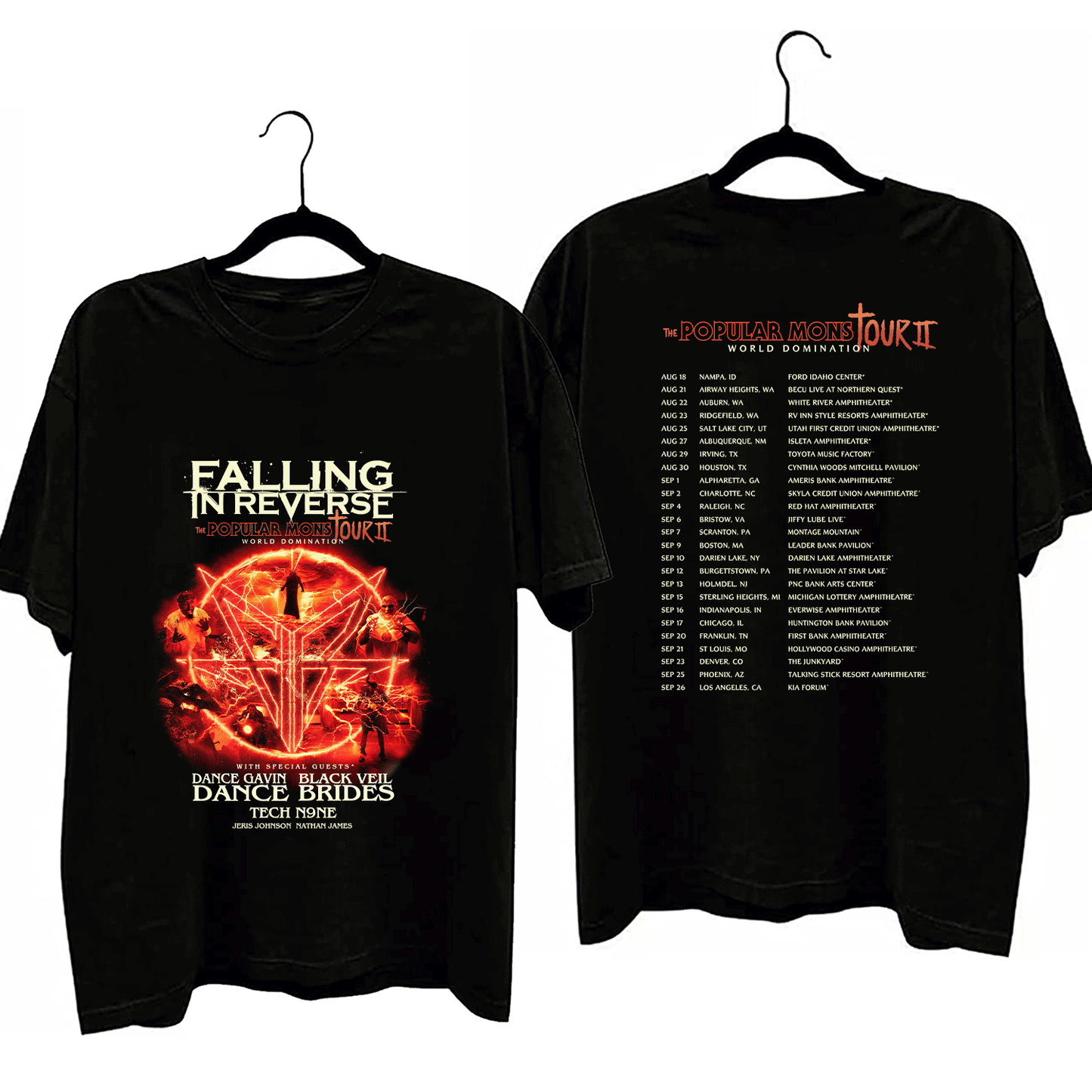 Falling in Reverse - Popular Monstour II 2024 Shirt, Falling in Reverse Band Fan Shirt