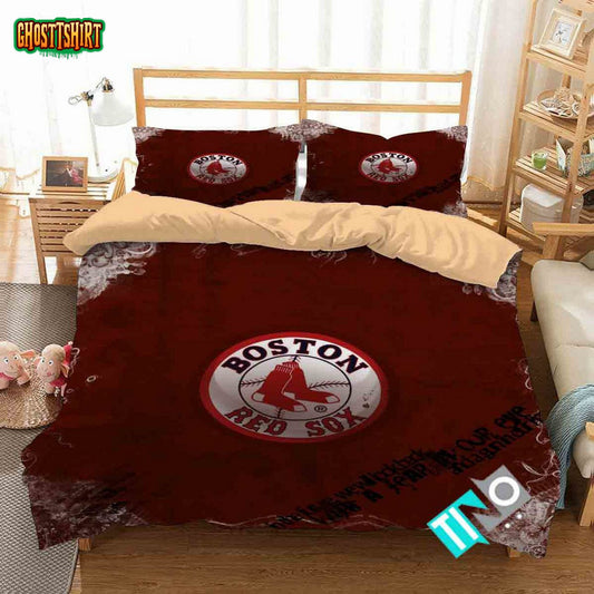 Mlb Boston Red Sox 2 Logo 3D Duvet Cover Bedding Set