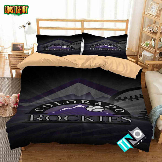 Mlb Colorado Rockies Logo 3printed Bedding Set