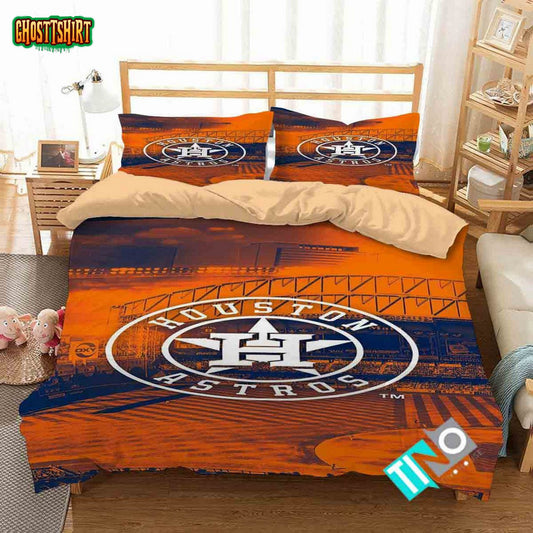 Mlb Houston Astros 1 Logo 3D Duvet Cover Bedding Set