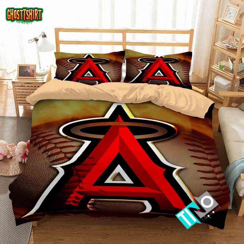 MLB Los Angeles Angels 2 Logo 3D Personalized CustomizedBedding Set