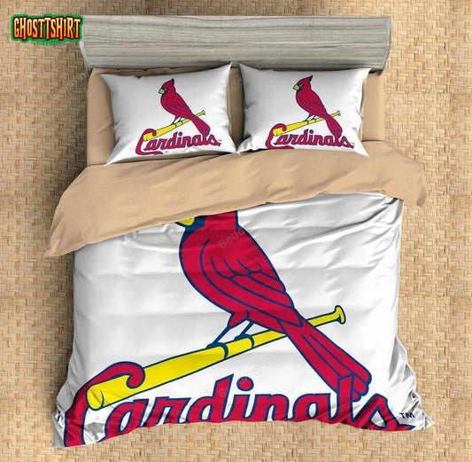 Mlb St. Louis Cardinals Logo Duvet Cover Bedding Set