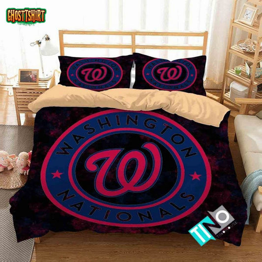 Mlb Washington Nationals 1 Logo 3D Duvet Cover Bedding Set