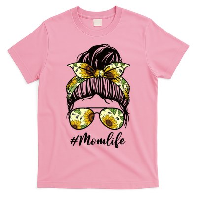 Mom Life Hair Bun Sunflower Cute Gift T-Shirt