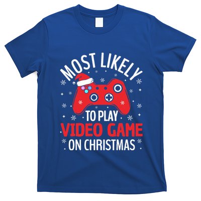 Most Likely To Play Video Game Christmas T-Shirt