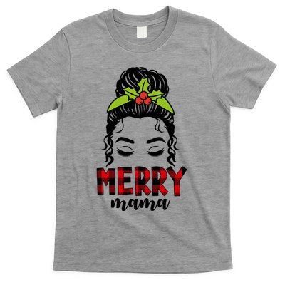 Merry Mama Hair Bun Festive Christmas T-Shirt