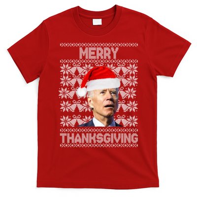 Merry Thanksgiving Funny Biden Ugly Christmas T-Shirt