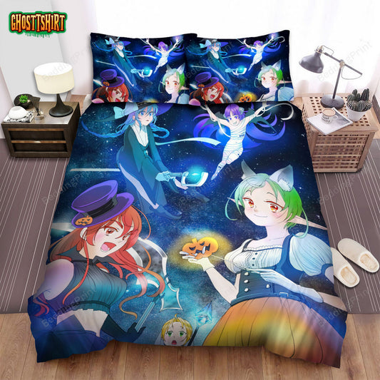 Mushoku Tensei Characters In Halloween Night Bed Sheets Spread Duvet Cover Bedding Set