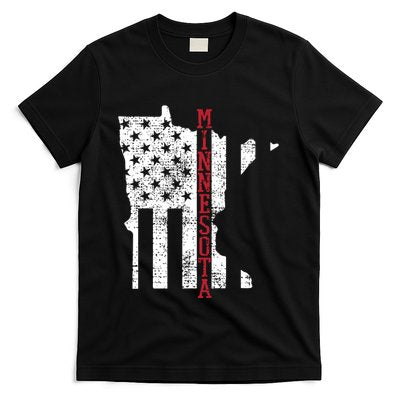 Minnesota Vintage Retro Usa Flag America Merica 4th Of July T-Shirt