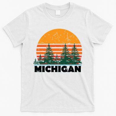 Michigan Vintage Retro Sunset Mi State Gift T-Shirt