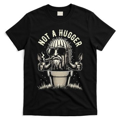 Not A Hugger Funny Vintage Cactus Sarcastic T-Shirt