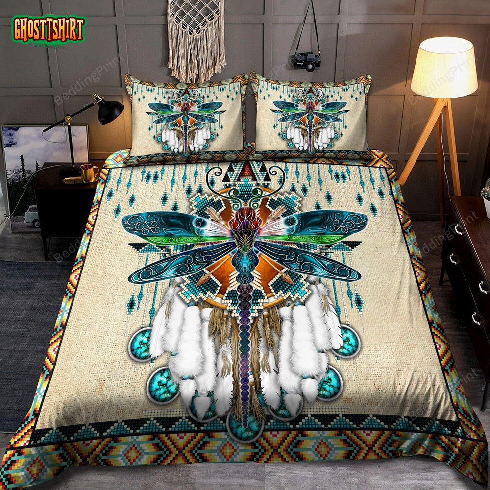 Native American Dragonfly Bed Sheets Duvet Cover Bedding Set