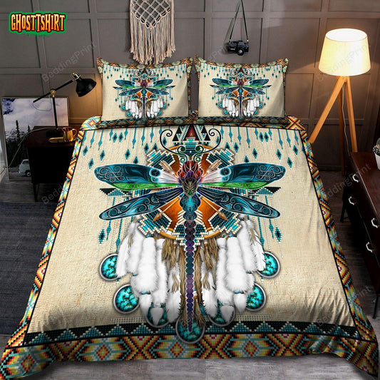 Native American Dragonfly Bed Sheets Duvet Cover Bedding Set
