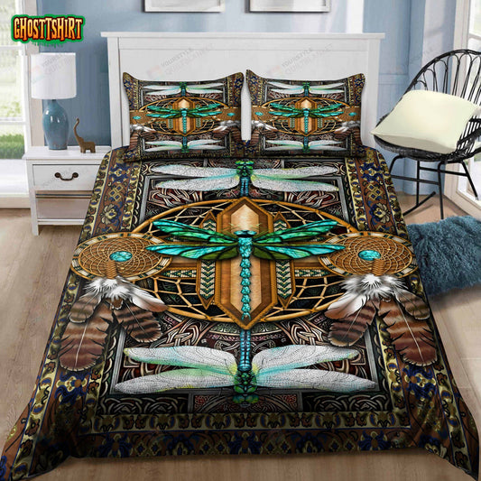 Native American Dreamcatcher Dragonfly Bed Sheets Spread Duvet Cover Bedding Set