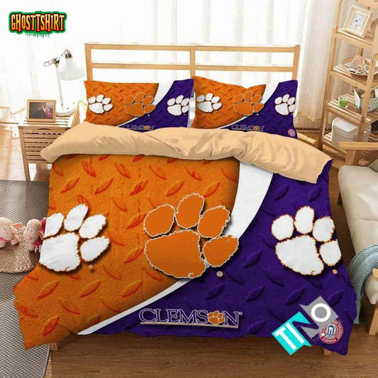NCAA Clemson Tigers 2 Logo N 3D Personalized CustomizedBedding Set