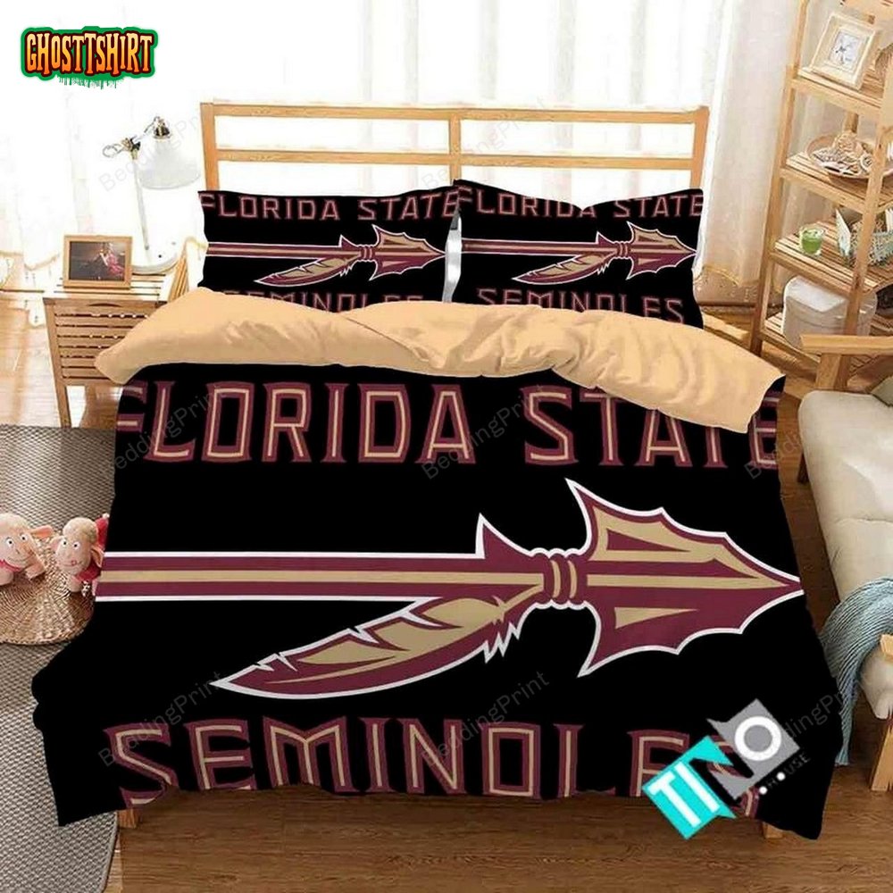 Ncaa Florida State Seminoles Logo Duvet Cover Bedding Set