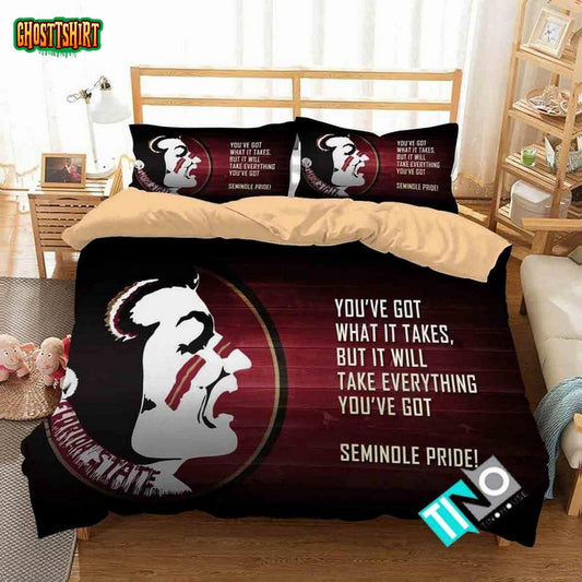 NCAA Florida State Seminoles Pride Quote Logo Duvet Cover Bedding Set