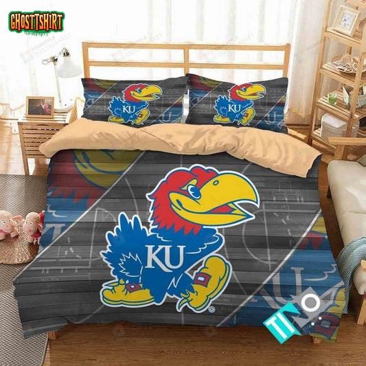 Ncaa Kansas Jayhawks 1 Logo N 3D Duvet Cover Bedding Set
