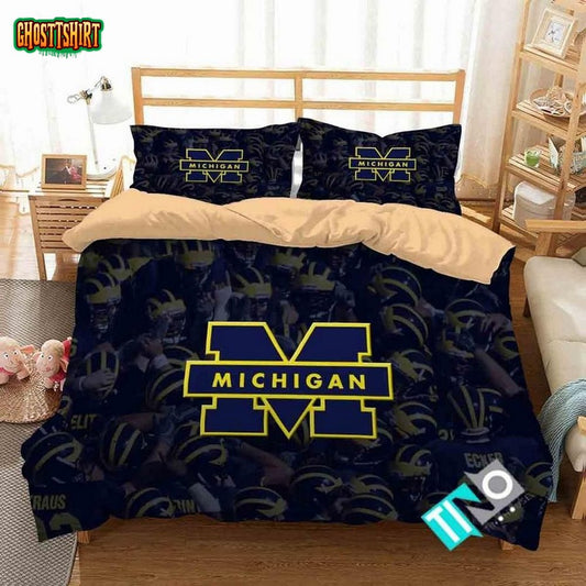 Ncaa Michigan Wolverines Logo Bedding Set