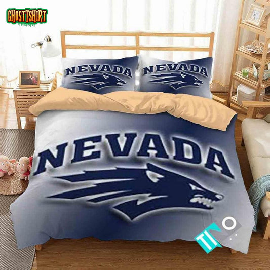Ncaa Nevada Wolf Pack 3 Logo N 3D Duvet Cover Bedding Set
