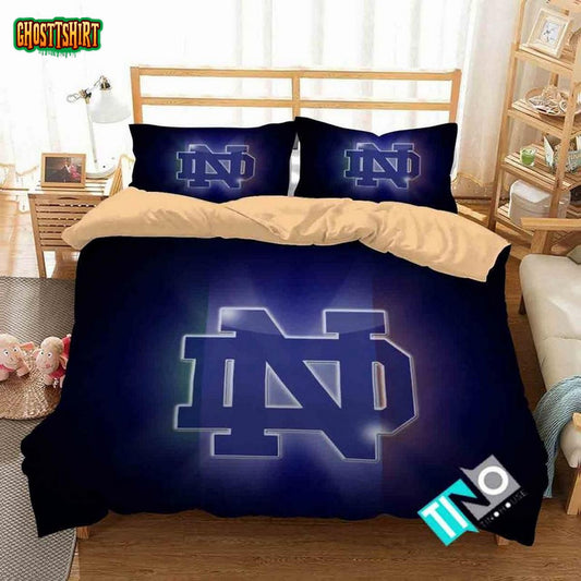 Ncaa Notre Dame Fighting Irish 2 Logo V 3D Duvet Cover Bedding Set