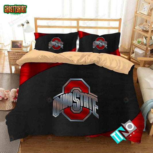 Ncaa Ohio State Buckeyes 2 Logo Duvet Cover Bedding Set