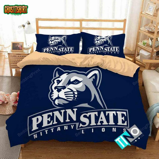 Ncaa Penn State Nittany Lions Logo With Iconic Colors Bedding Set