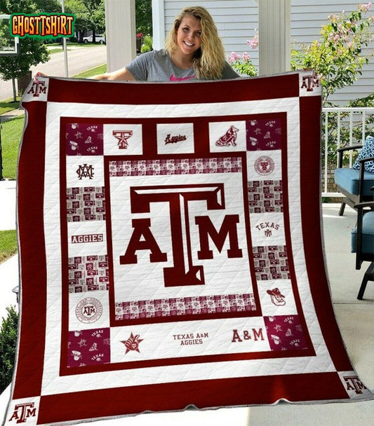 Ncaa Texas A&M Aggies Quilt Blanket #1029 Army Merch Sho