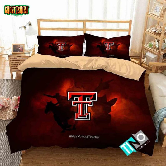 NCAA Texas Tech Red Raiders 4 Logo N 3D PersonalizedCustomized Bedding Set