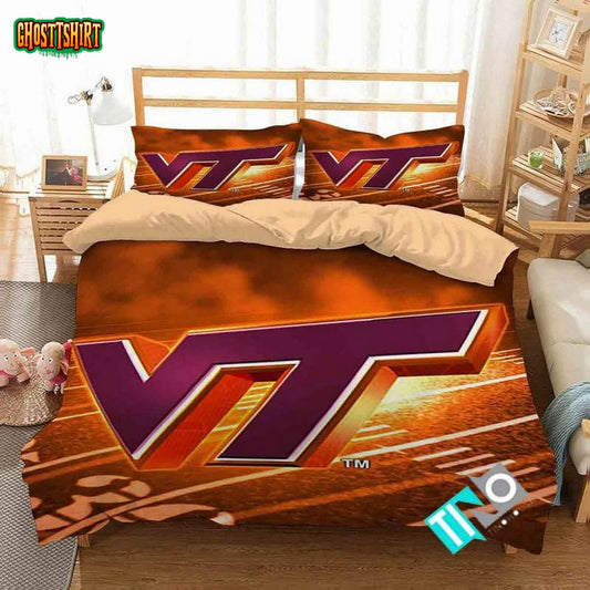 NCAA Virginia Tech Hokies 1 Logo V 3D PersonalizedCustomized Bedding Set