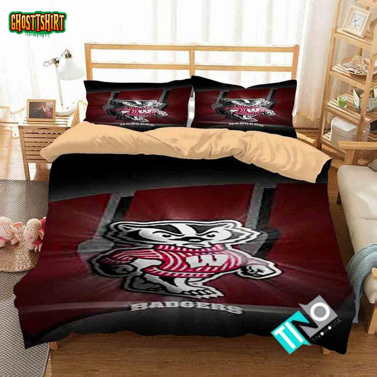 NCAA Wisconsin Badgers 2 Logo D 3D Personalized CustomizedBedding Set