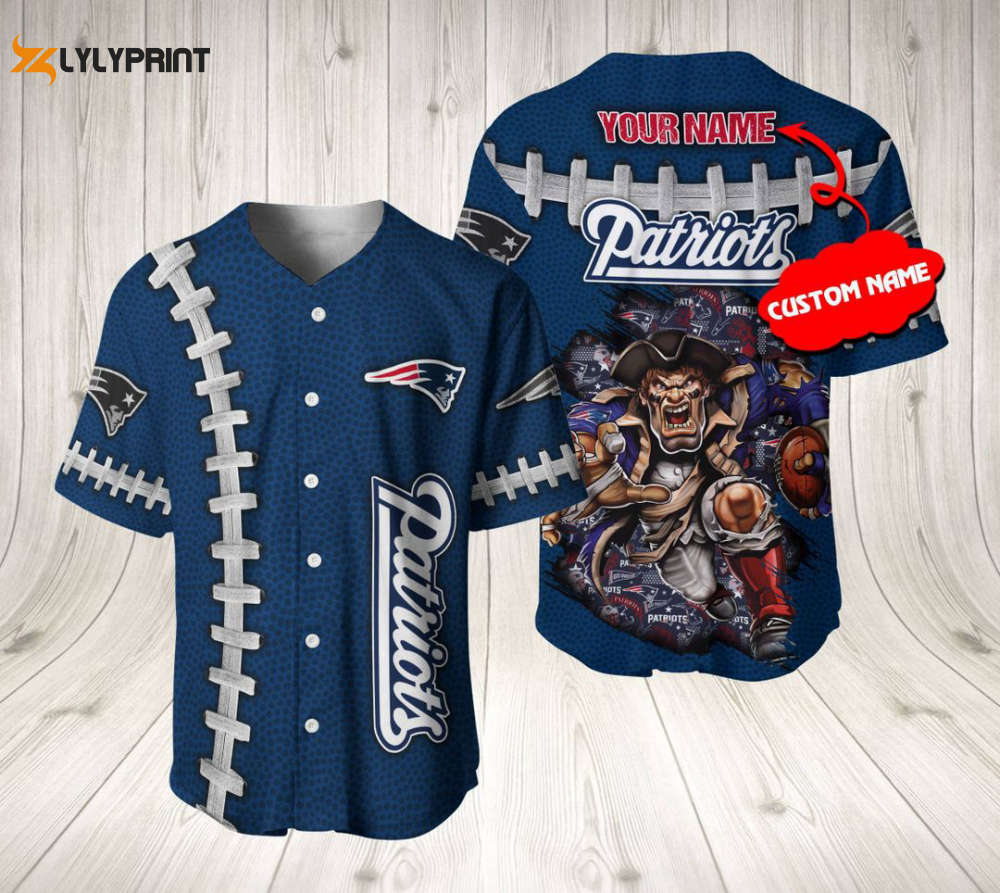New England Patriots Personalized Baseball Jersey - lylyprint.com